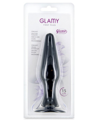 Plug anal noir 15cm avec ventouse 